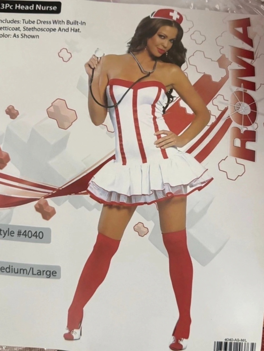 3Wishes 3pc Head Nurse Costume Nurse Costume M/L NWT